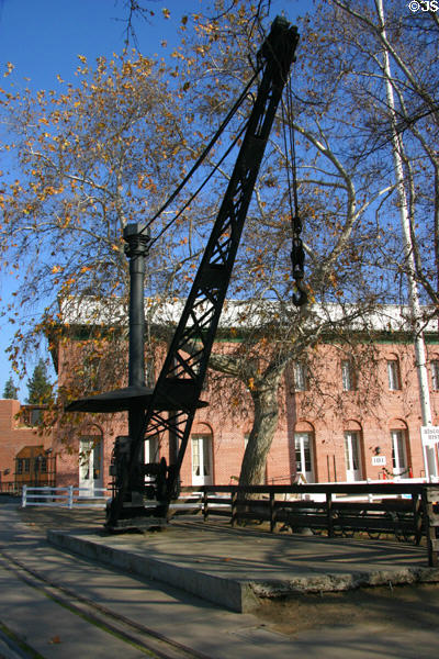 Antique railway crane in Old Sacramento. Sacramento, CA.