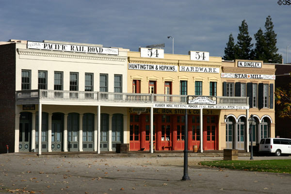 Big Four Building (111-113 I St.) in Old Sacramento was used by financiers of Central Pacific Railroad. Sacramento, CA.