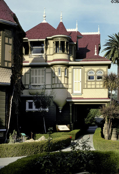Winchester house Queen Anne-style details. San Jose, CA.