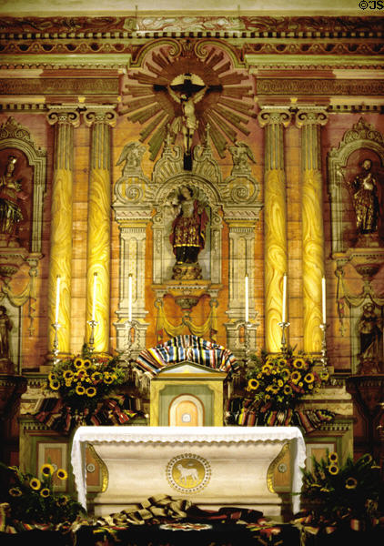 High altar of Mission Santa Barbara. Santa Barbara, CA.