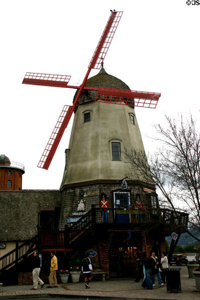 Windmill with red sails. Solvang, CA.