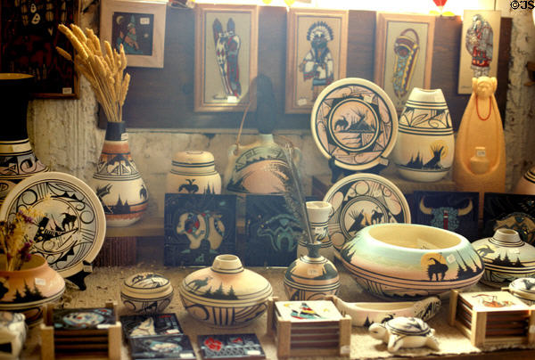 Native pottery crafts store at Calico. CA.