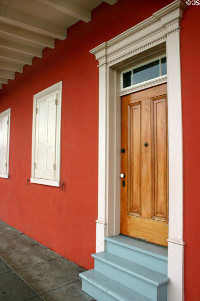 Cooper-Molera Adobe front door & shutters. Monterey, CA.