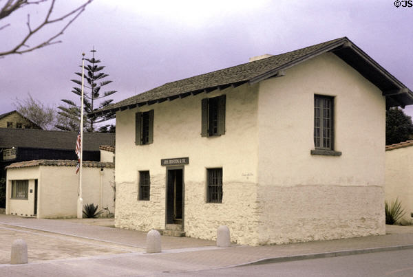 Casa del Oro (1845) served as gold depository & private house (Scott & Olivier Sts.). Monterey, CA.