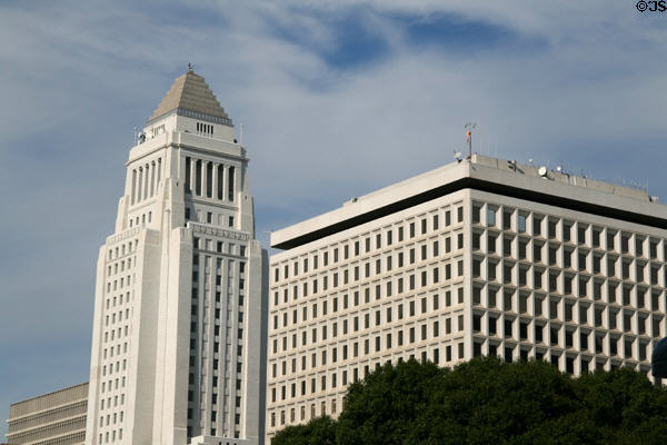 Los Angeles City Hall & City Hall East (16 floors). Los Angeles, CA.