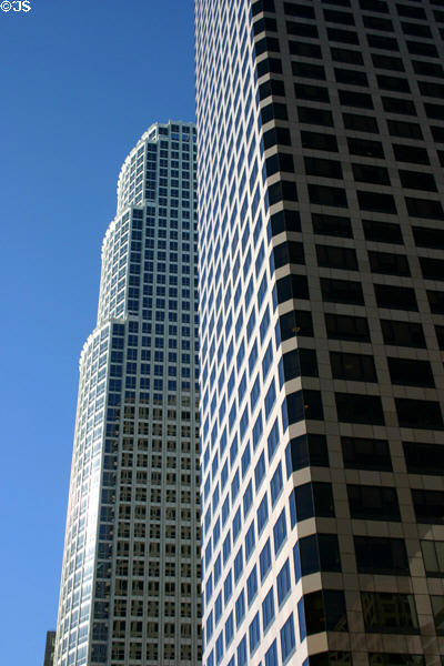 777 Tower with Ernst & Young Plaza on South Figueroa Street. Los Angeles, CA.