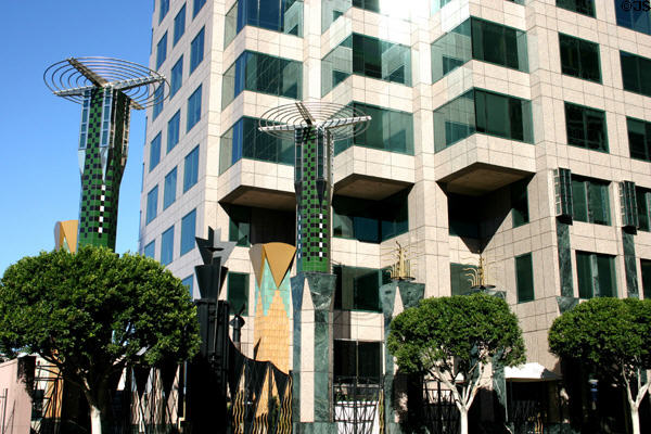 Artistic entrance of 801 Tower. Los Angeles, CA.