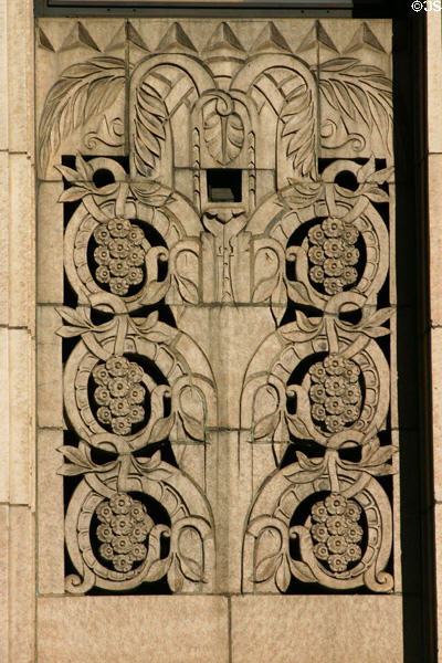 Art Deco panel detail of 9th & Broadway Building. Los Angeles, CA.