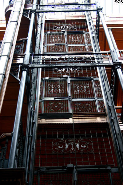 Elevator grillwork of Bradbury Building. Los Angeles, CA.