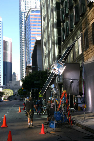 Shooting a movie in downtown Los Angeles. Los Angeles, CA.