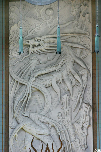 Dragon plaque at Mann's Chinese Theatre. Hollywood, CA.