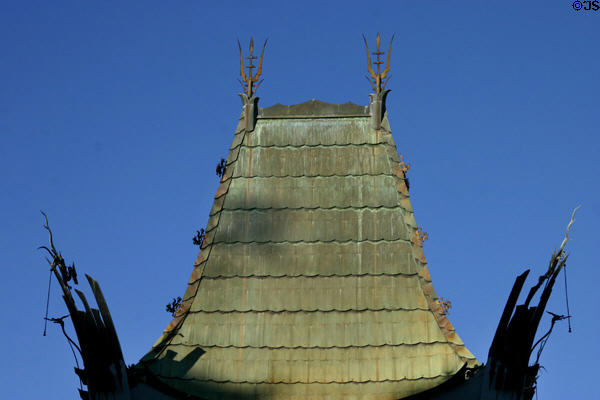 Roof of Mann's Chinese Theatre. Hollywood, CA.