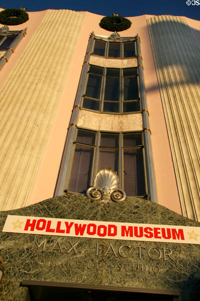 Art Deco details of former Max Factor building, now Hollywood History Museum. Hollywood, CA.