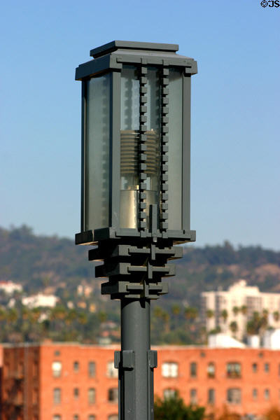Outdoor lamp fixture at Barnsdall Park, site of Hollyhock House. Los Angeles, CA.