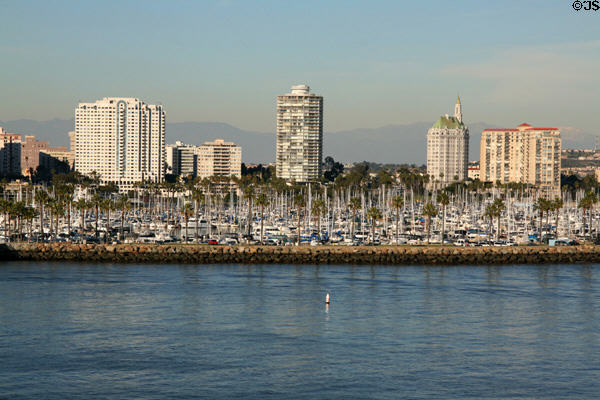 Eastern downtown skyline of Long Beach. Long Beach, CA.
