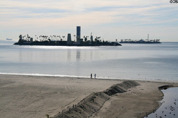 Oil-pumping islands off Long Beach. Long Beach, CA.