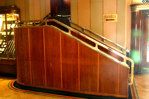 Stairwell in Main Hall on Promenade Deck Queen Mary. Long Beach, CA.