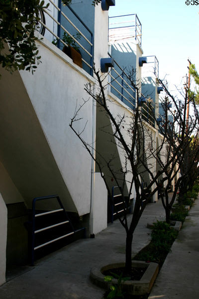 Rhythmic staircases of 831 Pacific St. Condominiums. Santa Monica, CA.