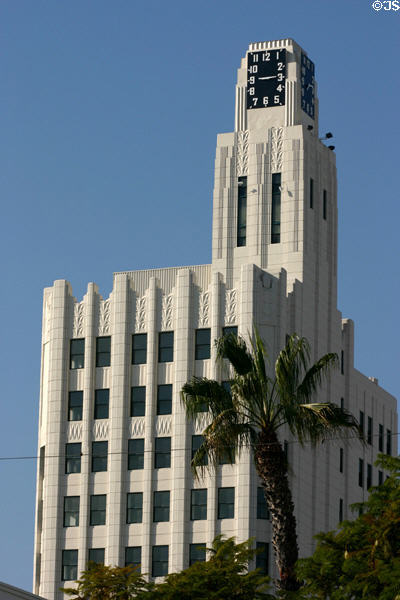 Bay City Guaranty Building (1929-30) (13 floors) (225 Santa Monica Blvd.). Santa Monica, CA. Style: Art Deco Moderne. Architect: Walker & Eisen.