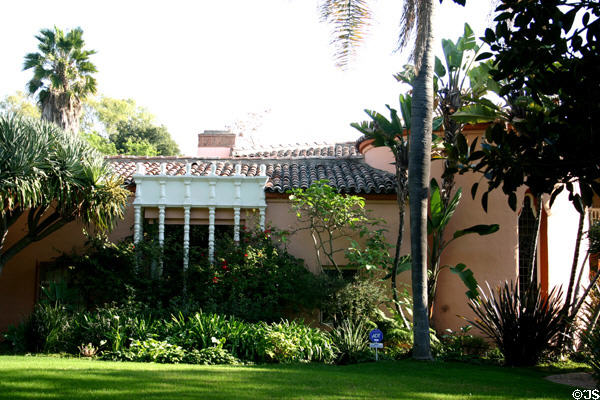 Spanish-Colonial-style house with rich garden (2302 La Mesa Dr.). Santa Monica, CA.