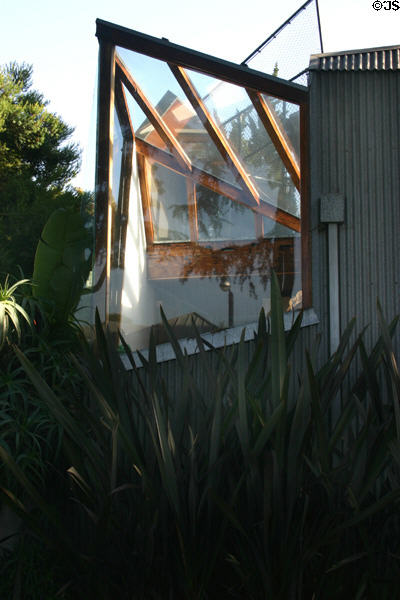Glass skylight under chain link of Frank O. Gehry house. Santa Monica, CA.