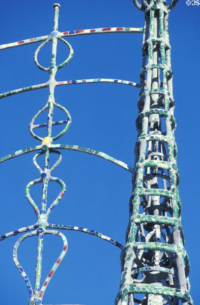 Fanciful shapes of Watts Towers. Los Angeles, CA.