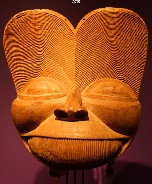 Bamileke mask (late 19th C) from Cameroon at Fowler Museum. Los Angeles, CA.