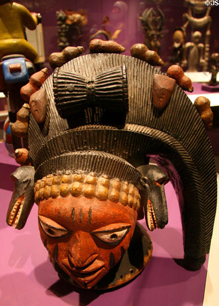 Yoruba headdress (19thC) from Nigeria at Fowler Museum. Los Angeles, CA.