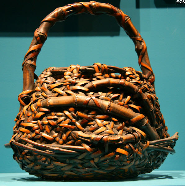 Bamboo basket (19th or 20thC) from Japan at Fowler Museum. Los Angeles, CA.