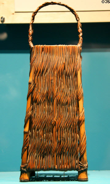 Bamboo & rattan basket (19th or 20thC) from Japan at Fowler Museum. Los Angeles, CA.