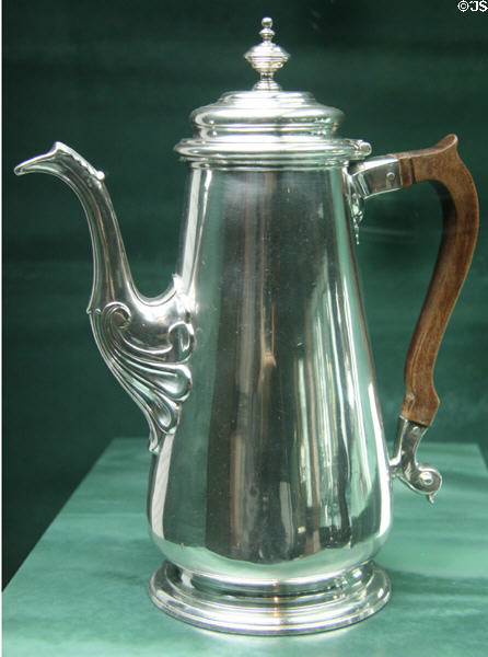 Coffee pot (1739-40) by Peter Archambo from London at Fowler Museum. Los Angeles, CA.