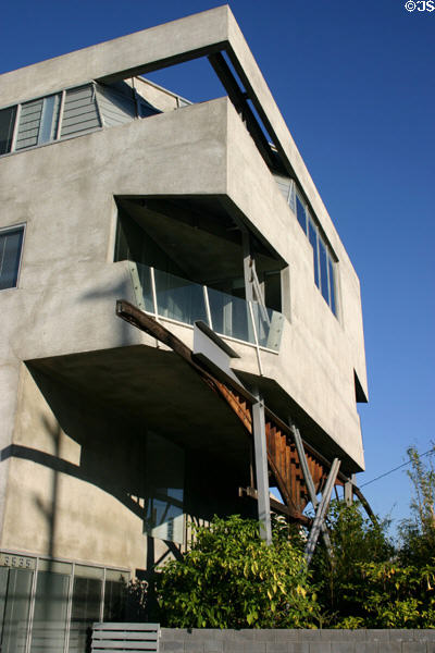 Streetfront of Postmodern 3535 Hayden Avenue. Culver City, CA.
