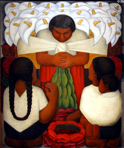 Flower Day painting (1925) by Diego Rivera at LACMA. Los Angeles, CA.