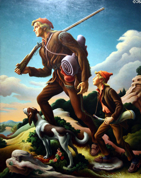 The Kentuckian painting (1954) by Thomas Hart Benton at LACMA. Los Angeles, CA.