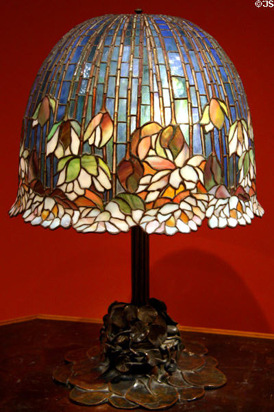 Pond Lilly glass table lamp (c1900-10) by Louis Comfort Tiffany at LACMA. Los Angeles, CA.
