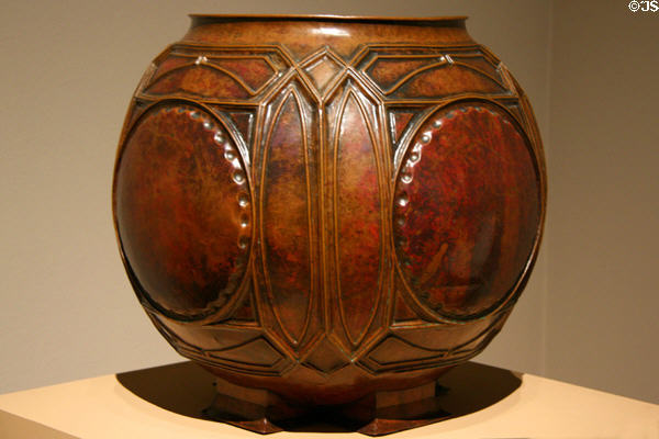 Copper urn (1895-1900) by Frank Lloyd Wright at LACMA. Los Angeles, CA.