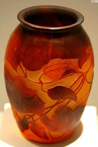 French glass vase in Art Nouveau style (c1905) at LACMA. Los Angeles, CA.
