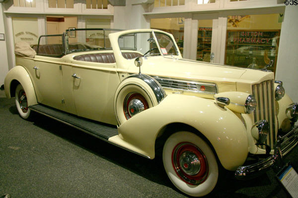 Packard Super Eight Phaeton (1939) used by Juan & Evita Peron of Argentina at Petersen Automotive Museum. Los Angeles, CA.