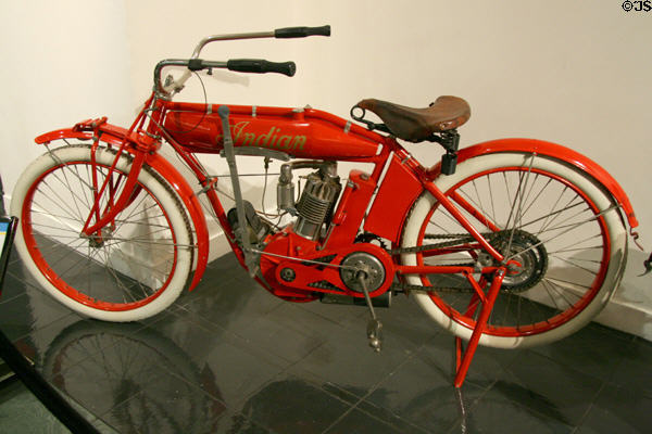 Indian motorcycle (1912) used by Steve McQueen at Petersen Automotive Museum. Los Angeles, CA.