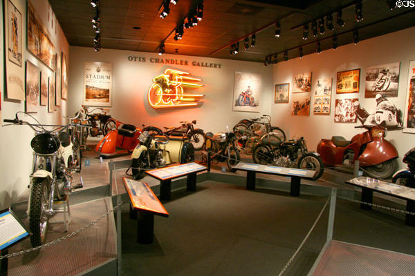 Motorcycle gallery at Petersen Automotive Museum. Los Angeles, CA.