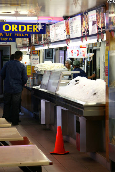 Seafood shop in Pan Pacific Village. San Pedro, CA.