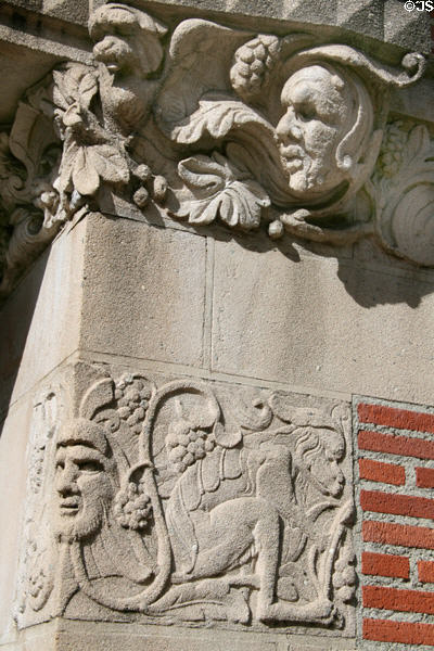 Carvings on Mudd Hall at USC. Los Angeles, CA.