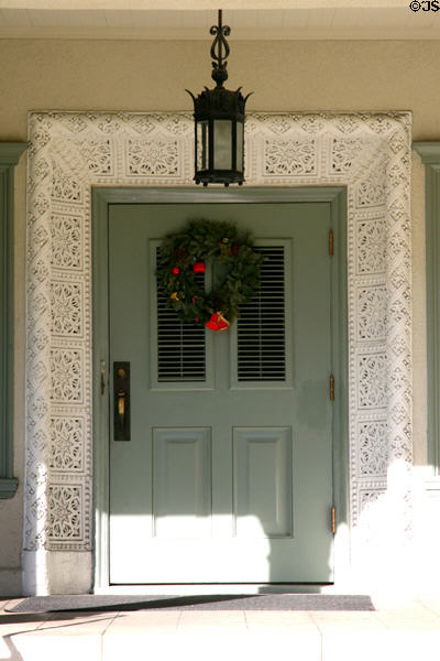 Door surround of Frasmus Wilson House in style of Louis H. Sullivan. Los Angeles, CA.