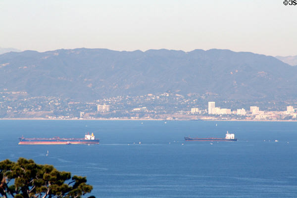 Tankers on Santa Monica Bay. Los Angeles, CA.