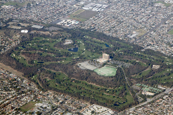 Aerial view of Industry Hills Golf Club in City of Industry, CA.