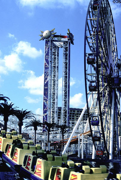 Variety of amusement park rides at Disney's California Adventure ™. Anaheim, CA.