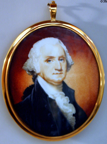 Portrait of George Washington on ivory (18thC) by Robert Field (attrib) given to Nixon by President of Venezuela at Nixon Library. Yorba Linda, CA.