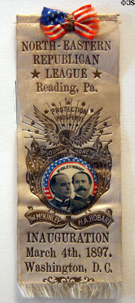 Inauguration ribbon for William McKinley (1897) in private collection. CA.