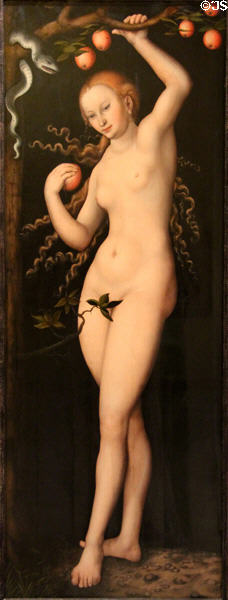Eve (c1530) by Lucas Cranach the Elder in Norton Simon Museum. Pasadena, CA.
