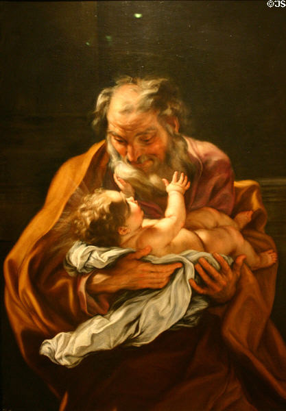 St. Joseph & Infant Jesus (c 1670-85) by Giovanni Battista Gaulli (Baciccio) in Norton Simon Museum. Pasadena, CA.